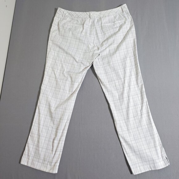 Under Armour Golf Pants men's 40X32 white grey check active wear polyester pants - Picture 3 of 13